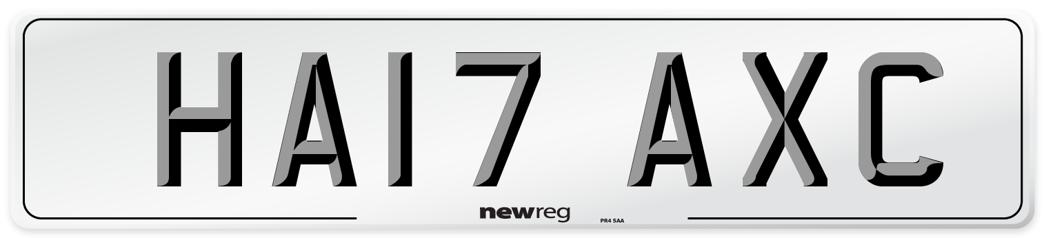 HA17 AXC Number Plate from New Reg